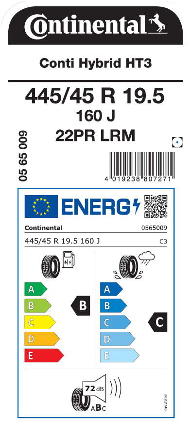 445/45R19.5 CONTINENTAL CONTI HYBRID HT3