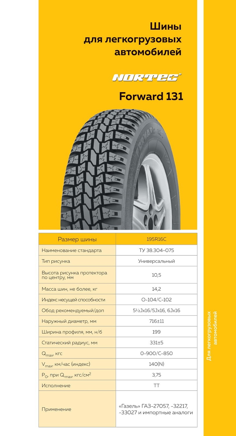Шина FORWARD PROFESSIONAL 131 195 R16C 104/102N