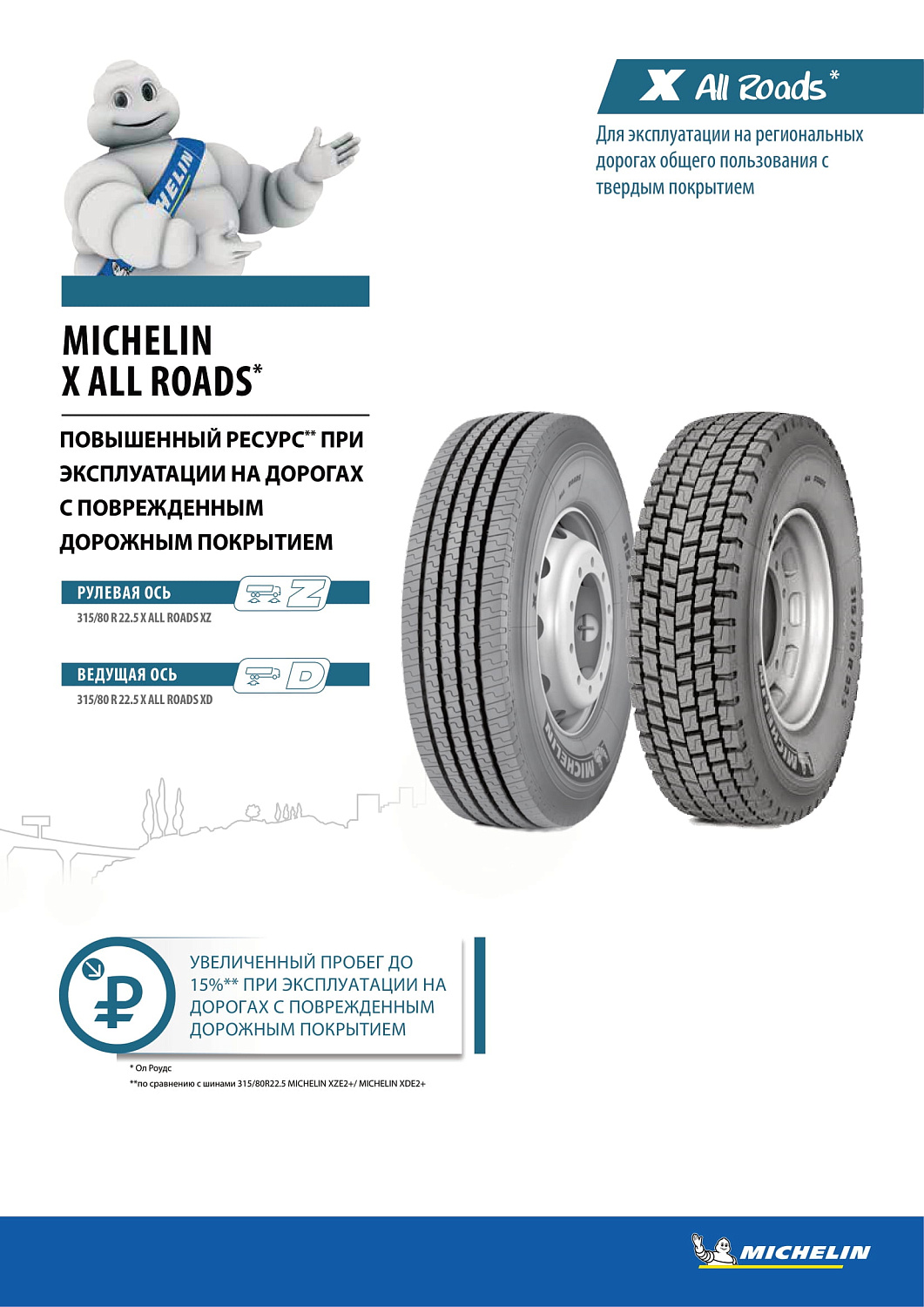 Michelin XZ ALL ROADS 315/80R22.5